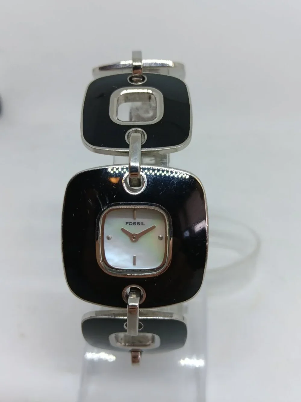 Fossil ES-1728 Women's 31mm Square S/Steel Acetate Inlay MOP Dial Quartz Watch